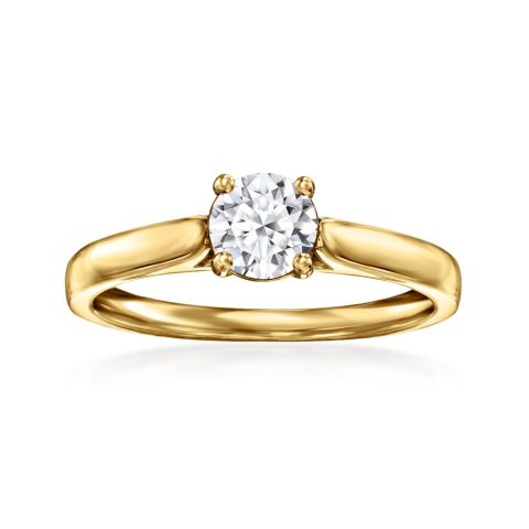 Ross-Simons Lab-Grown Diamond Solitaire Ring in 18kt Gold Over Sterling 7228748759100