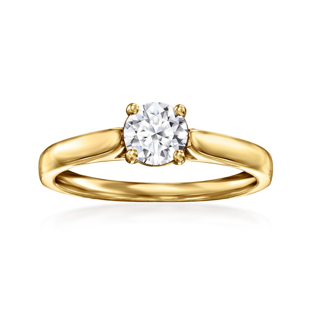 Ross-Simons Lab-Grown Diamond Solitaire Ring in 18kt Gold Over Sterling 7228748759100