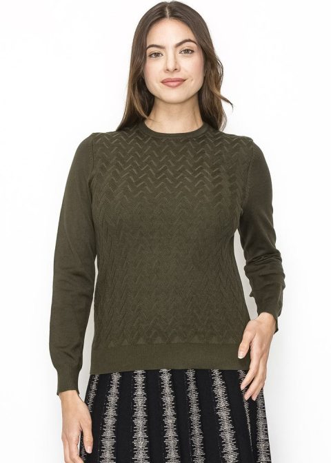 Classic Olive Chevron Sweater 7832924946492