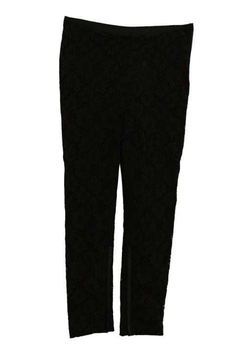 Valentino Lace Pants With Side Zip in Black Viscose 7703696932924