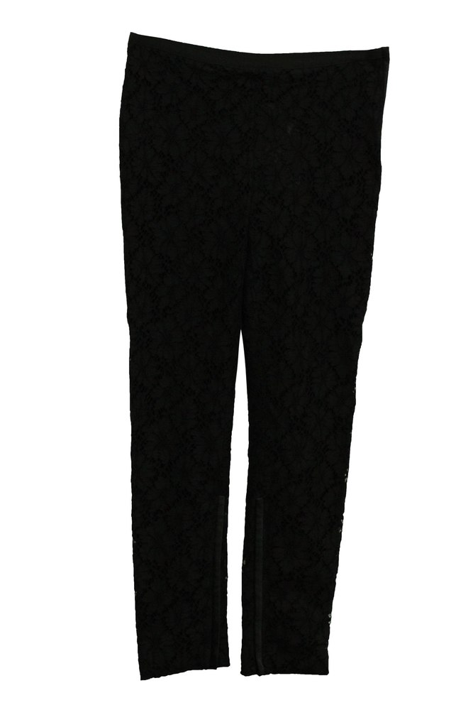 Valentino Lace Pants With Side Zip in Black Viscose 7703696932924