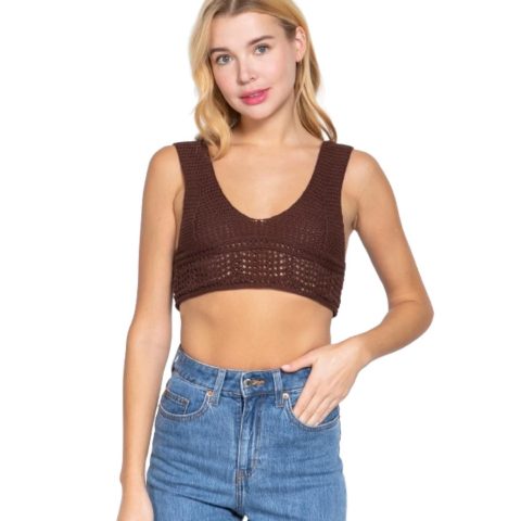 Textured Crop Sweater Tank Top 7805709516860