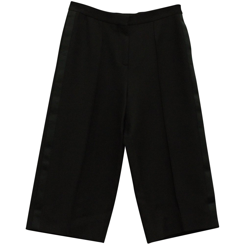 Valentino Cropped Wide Leg Pants in Black Wool 7703697522748