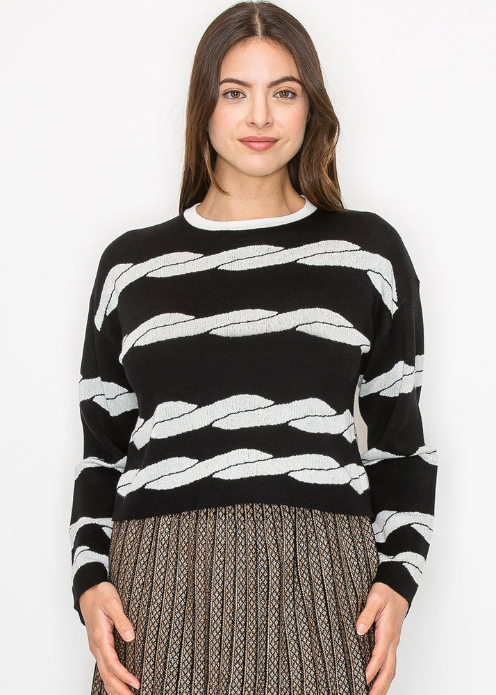 Black & White Swirl Sweater 7832929271868
