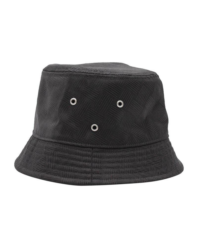 Bottega Veneta Intrecciato Effect Bucket Hat in Black Polyamide 7703698145340