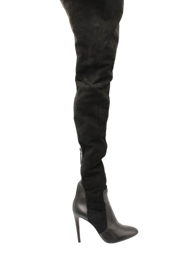 Aquazzura All I Need 105 Over-the-Knee High-Heel Boots in Black Suede 7703698243644