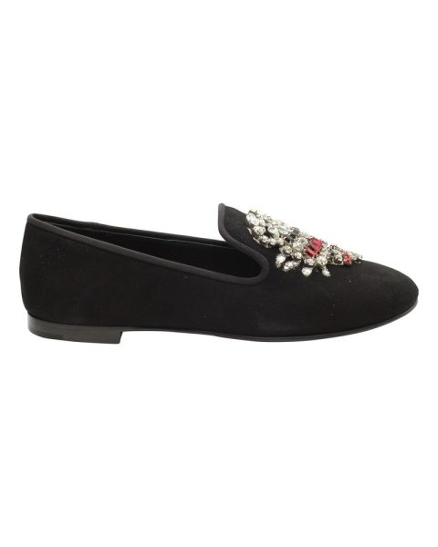 Giuseppe Zanotti Embellished Scorpion Loafers in Black Suede 7703698866236