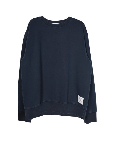 Thom Browne Oversized Loopback Sweatshirt in Navy Cotton 7703700340796