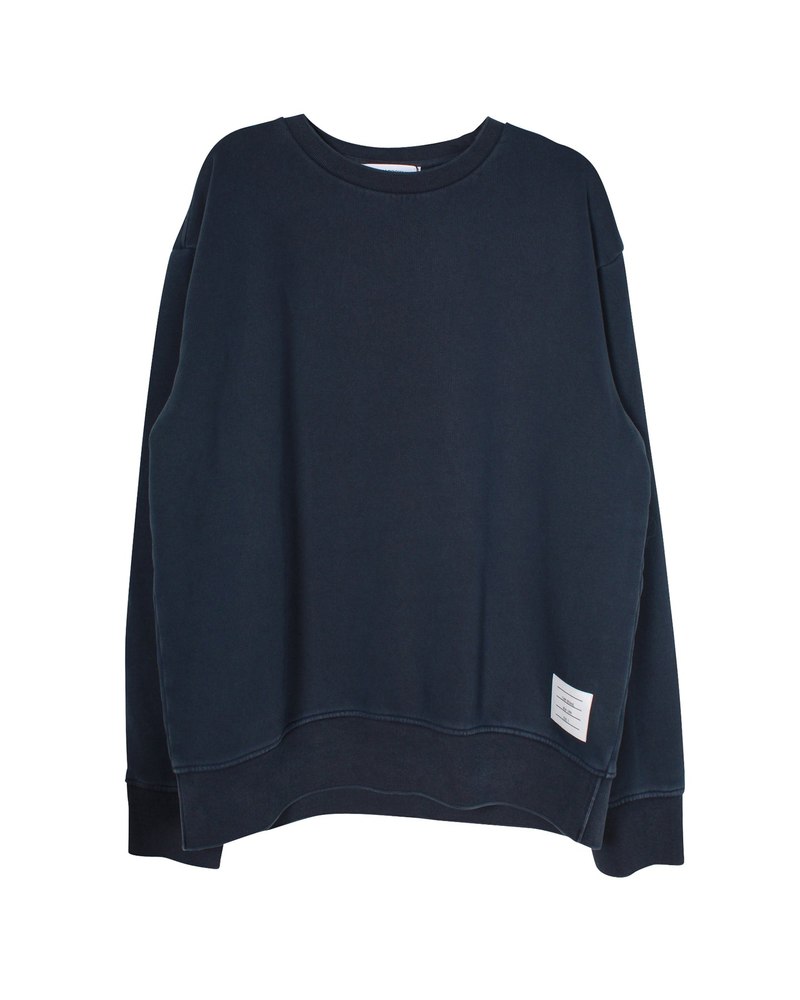 Thom Browne Oversized Loopback Sweatshirt in Navy Cotton 7703700340796