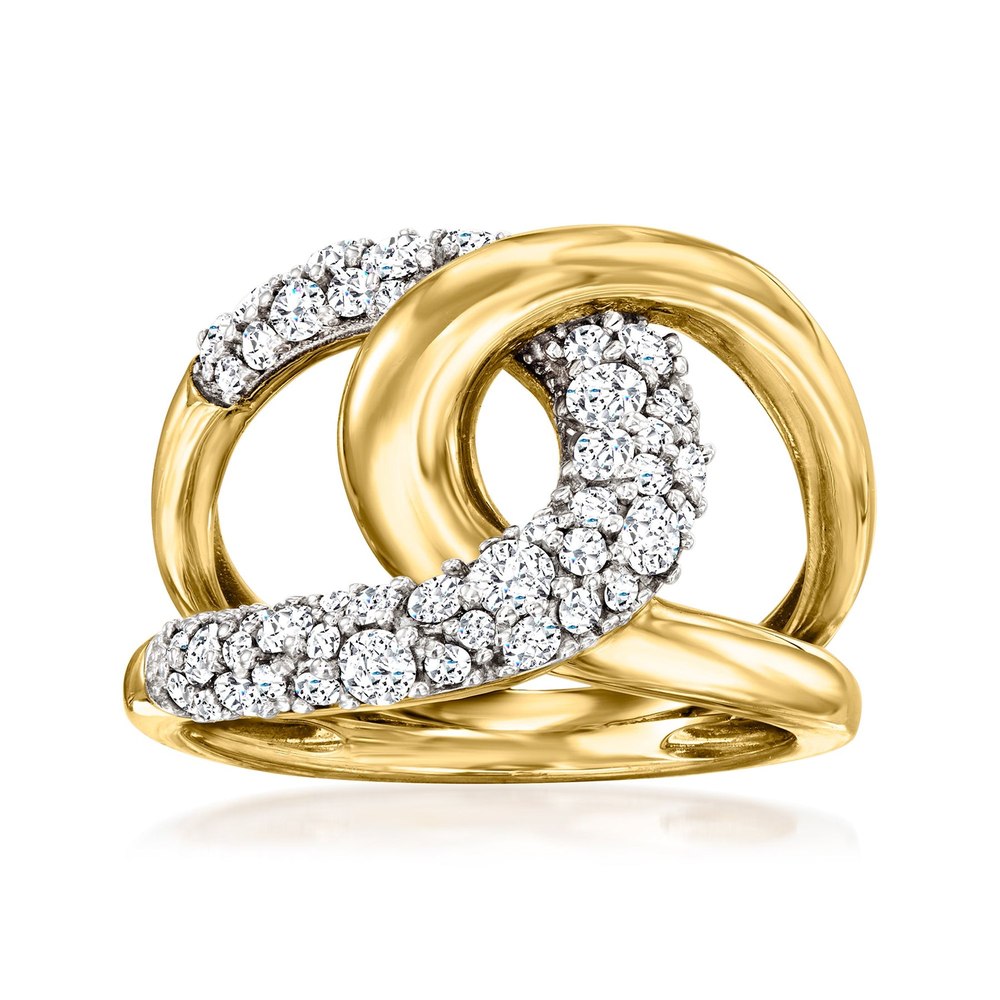 Ross-Simons Diamond Interlocking Ring in 14kt Yellow Gold 7805791109180