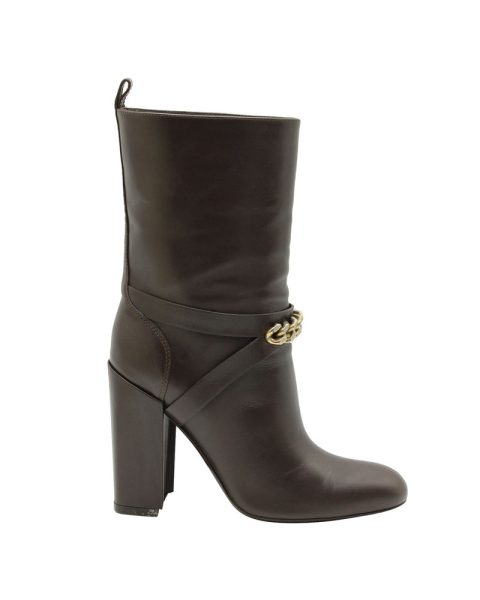 Saint Laurent New Chyc Ankle Boots in Brown Leather 7703701028924