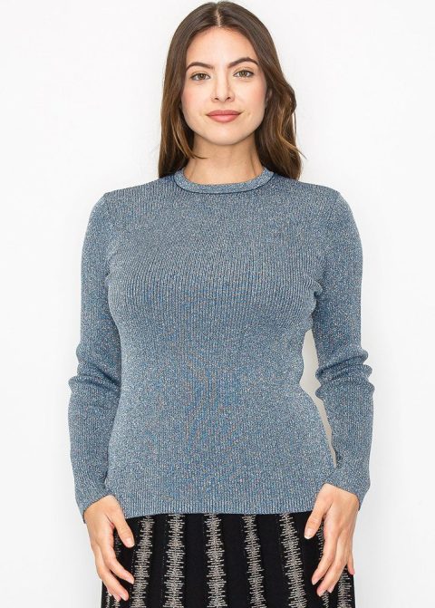 Subtle Sparkle Blue Sweater 7832942247996