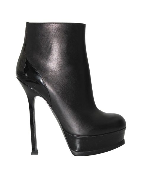 Yves Saint Laurent Tribute Ankle Boots in Black Leather 7703701848124