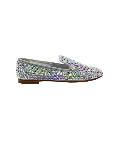 Giuseppe Zanotti Studded Smoking Slippers in Grey Suede 7703702667324