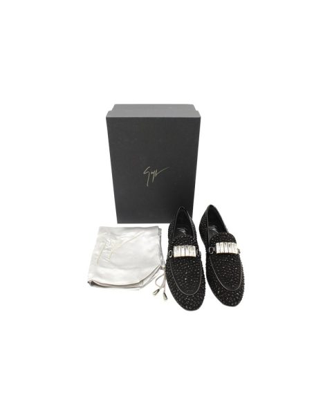 Giuseppe Zanotti Embellished Loafers in Black Suede 7703702929468