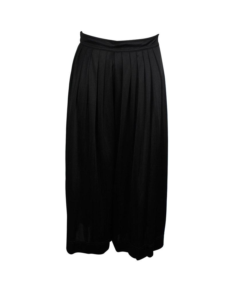 Celine Pleated Wide Leg Pants in Black Triacetate 7703703814204