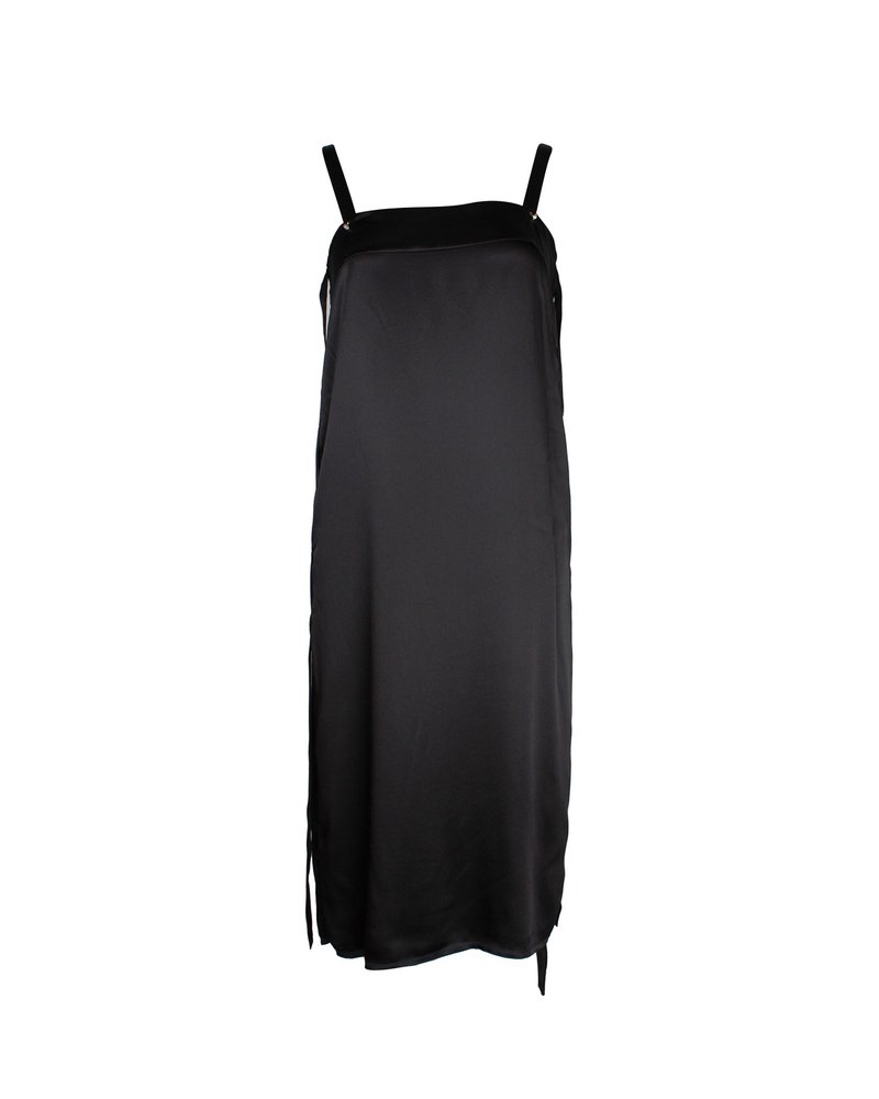 Lanvin Sleeveless Straight Dress in Black Silk 7703703912508