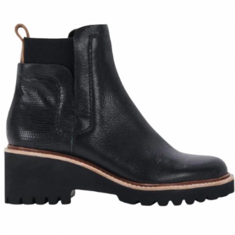 Huey Leather Bootie In Black