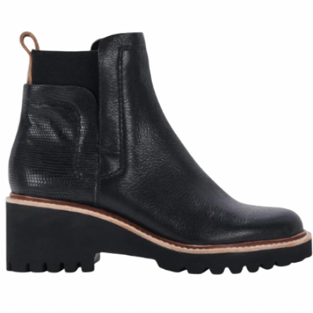Huey Leather Bootie In Black