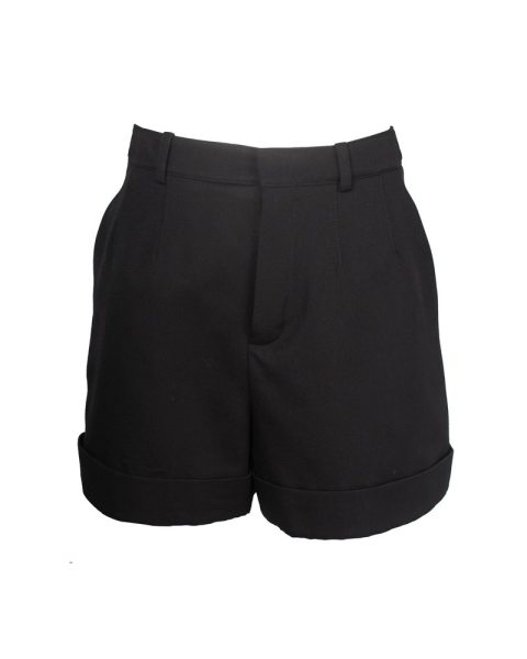 Saint Laurent Tailored Mini Shorts in Black Wool 7703704469564