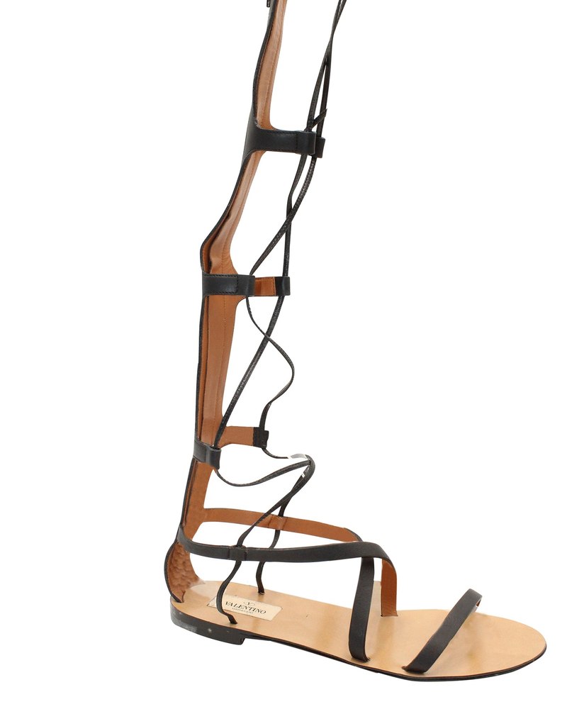 Valentino Garavani Gladiator Sandals in Black Leather 7703704993852