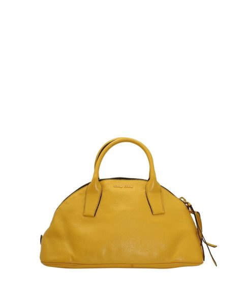 Miu Miu Bowling Bag in Yellow Leather 7703705124924
