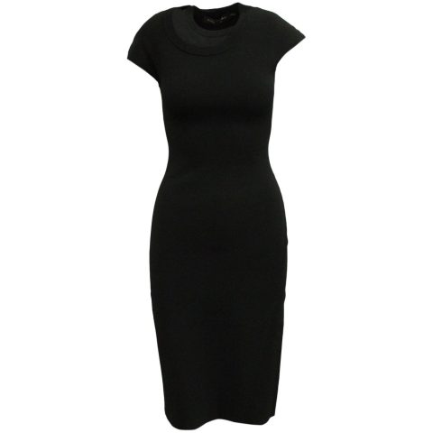 Proenza Schouler Layered Knit Dress in Black Viscose 7703706599484