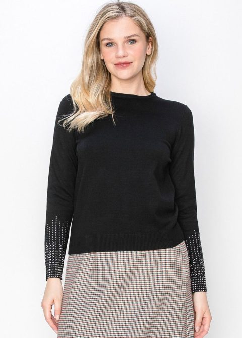 Sparkle Sleeve Knit Top 7833023053884
