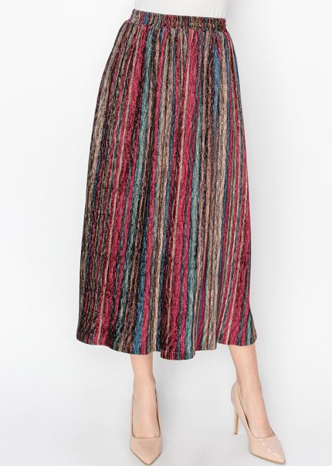 Vibrant Stripe Modest Skirt 7833049137212