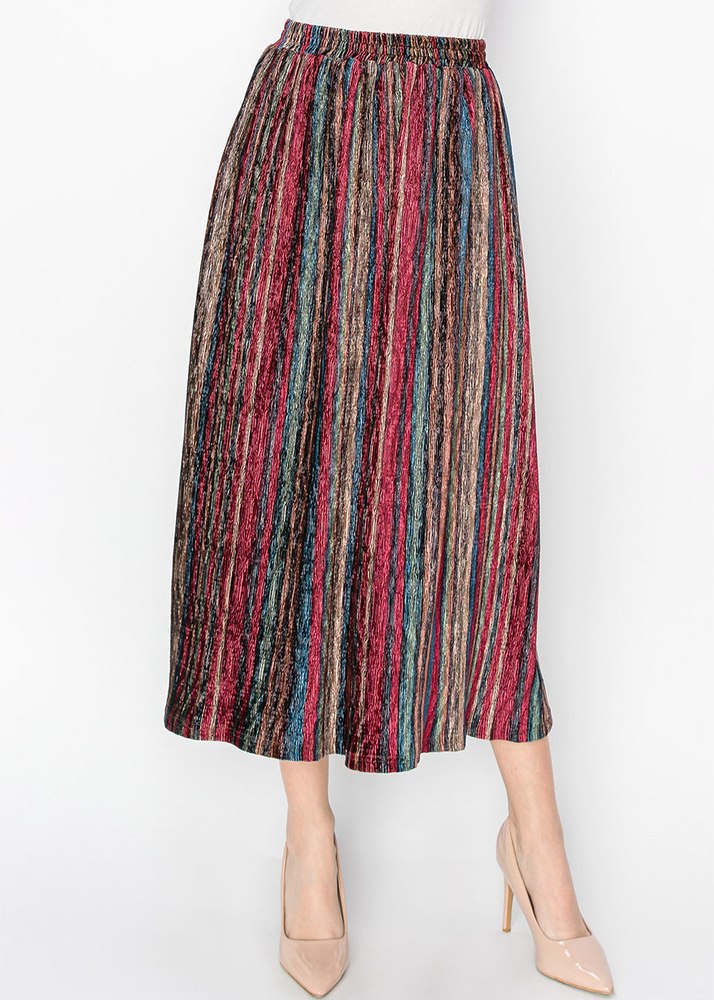 Vibrant Stripe Modest Skirt 7833049137212