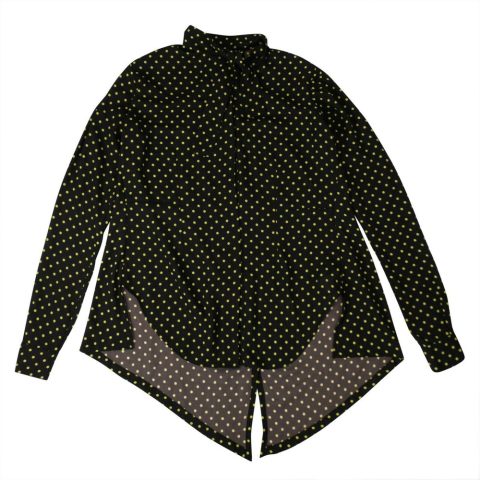 Unravel Project Polka Dot Tuxedo Shirt – Black