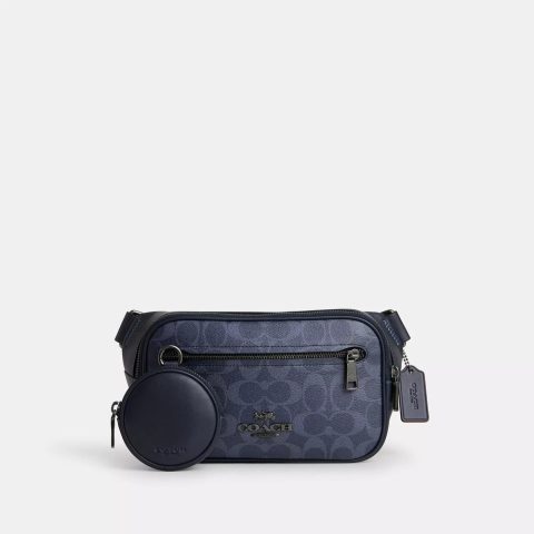 Coach Outlet Elias Belt Bag In Signature Denim 7704195334204