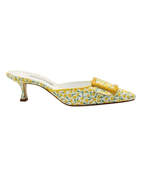 Manolo Blahnik Maysalebi 65mm Mules In Floral Print Cotton 7703707844668