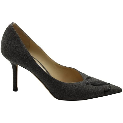 Jimmy Choo Love Decollete Pumps in Grey Wool 7703707648060