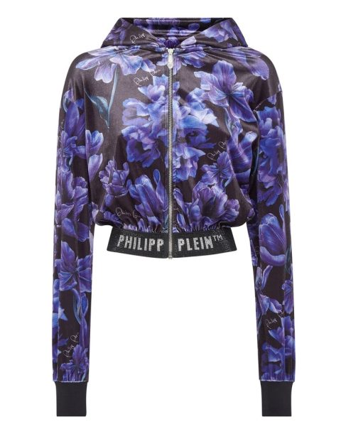 Cropped Hoodie Sweatjacket Flowers 7805804576828