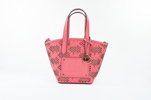 Michael Kors Kimber Small Tea Rose Leather 2-in-1 Zip Tote Messenger Bag Women’s Purse