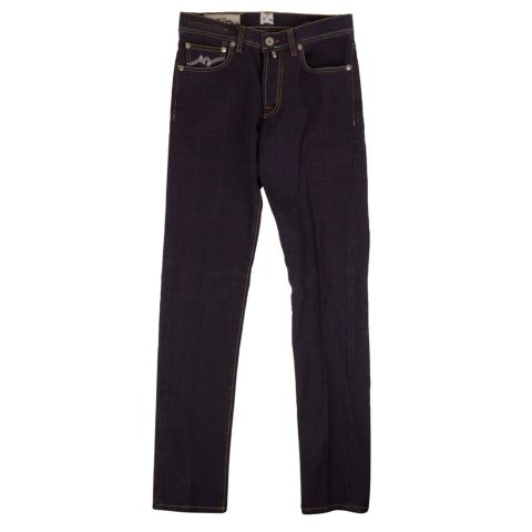 Pantaloni Torino Plaid Italian Selected Denim Jeans – Purple