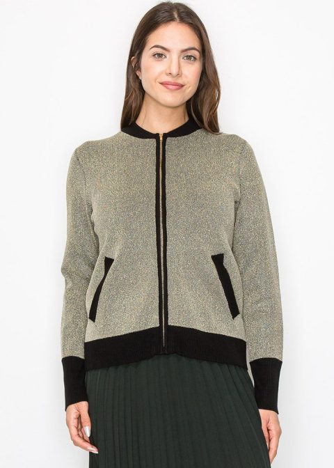 Gold Shimmer Zip-Up Jacket 7833080954940