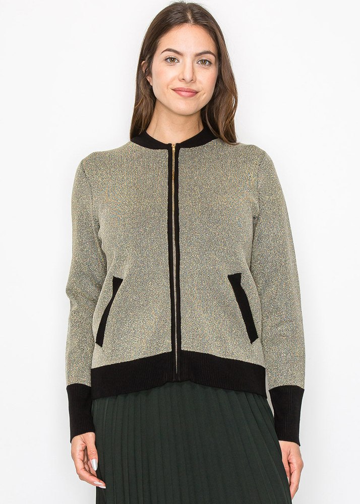 Gold Shimmer Zip-Up Jacket 7833080954940