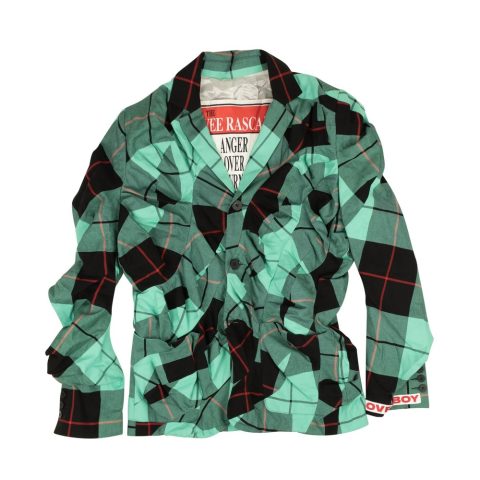 Charles Jeffrey Loverboy Tartan Wibble Suit Jacket – Teal