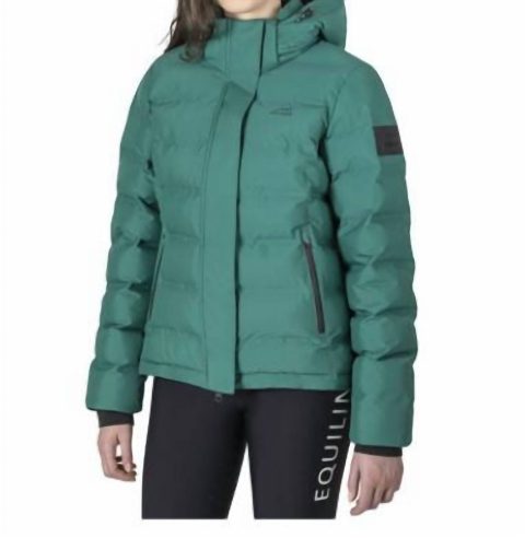Cagec Eco-Down Women’s Puffer Jacket In Pepper Green