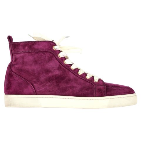 Christian Louboutin Rantus High Top Sneakers in Purple Suede 7833142100028