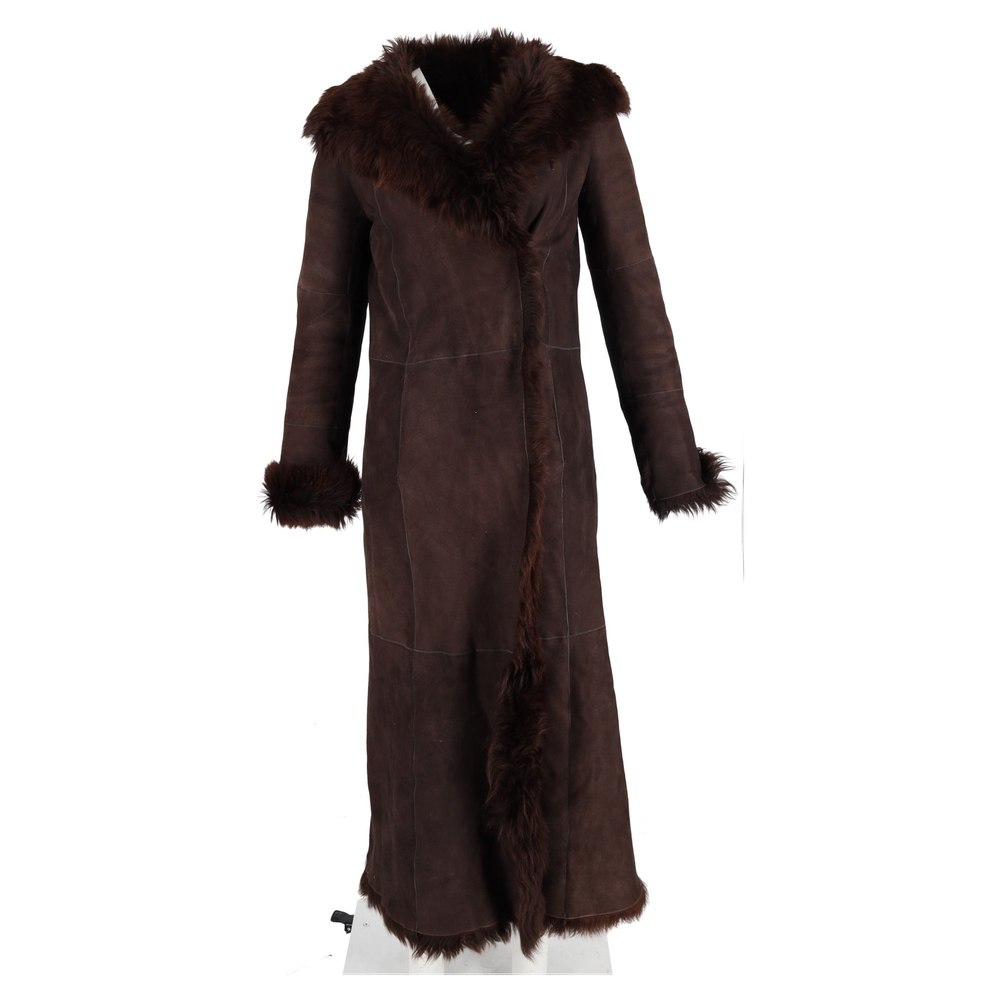 Joseph Long Shearling Coat in Brown Fur 7833142558780