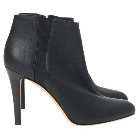Jimmy Choo Tito Pointed Ankle High Heel Boots in Black Leather 7833142984764
