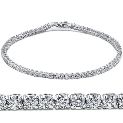 3ct. Round Cut Diamond Tennis Bracelet In 14k White Gold 7