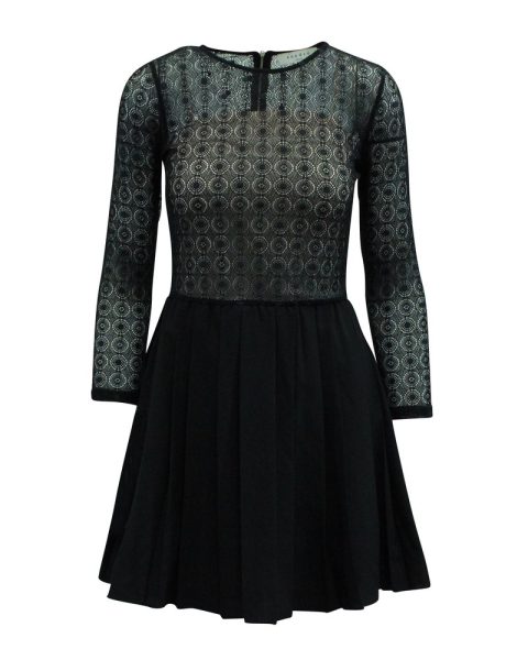 Sandro Paris Jeanette Lace Dress in Black Polyester 7833144557628