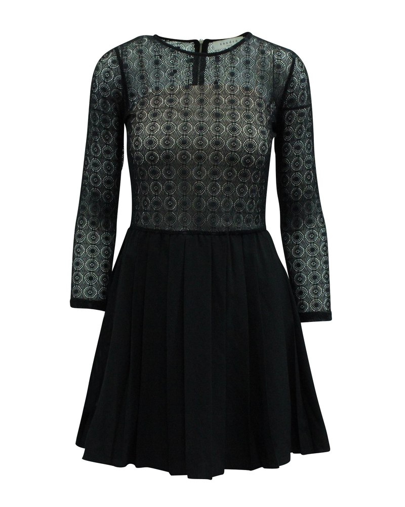 Sandro Paris Jeanette Lace Dress in Black Polyester 7833144557628