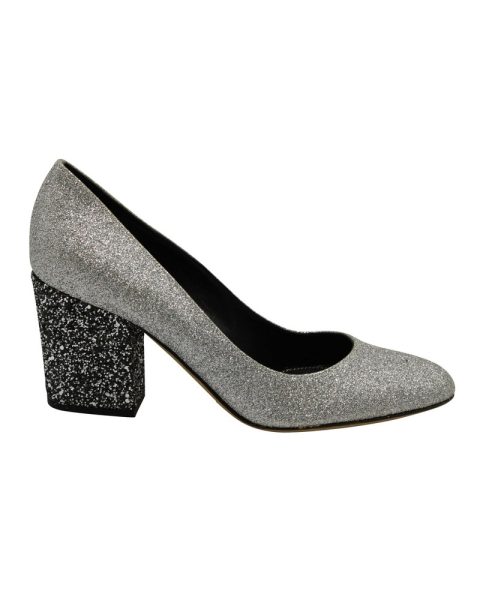 Sergio Rossi Glitter Pumps in Silver Leather 7833145507900