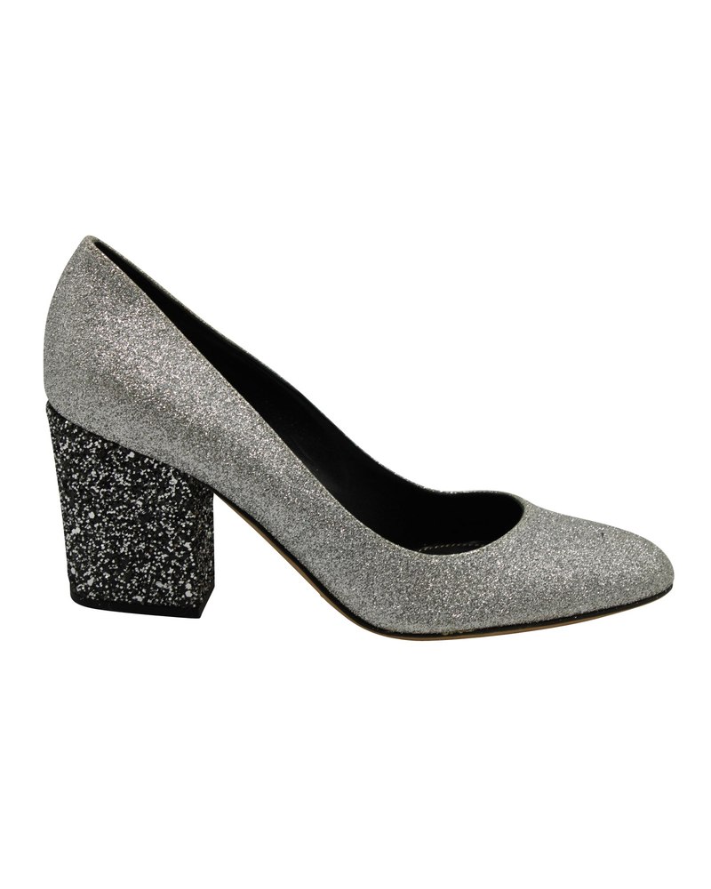 Sergio Rossi Glitter Pumps in Silver Leather 7833145507900