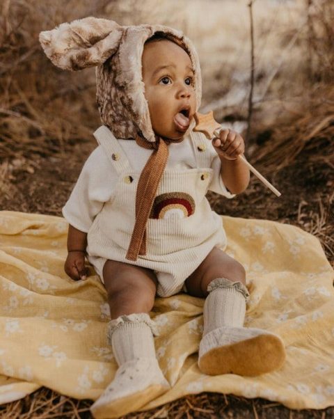 Rainbow Corduroy Baby Romper